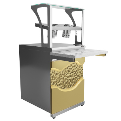 Прилавок для приборов и подносов Luxstahl ПП (С)-600 MAX Premium Golden River (Золотая река)