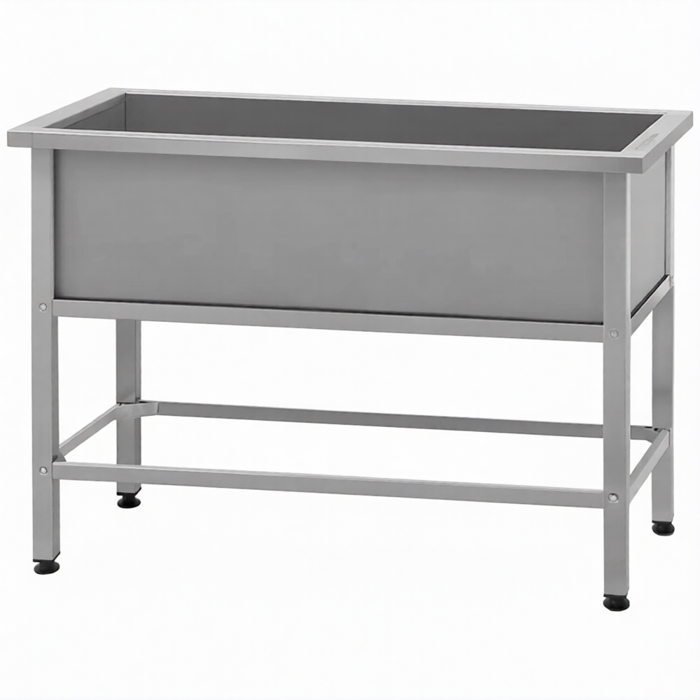 Ванна моечная ВМСн 1010  1 м/о 910х430х350 (полка с отв. борт; ножка проф. тр. 40х40)