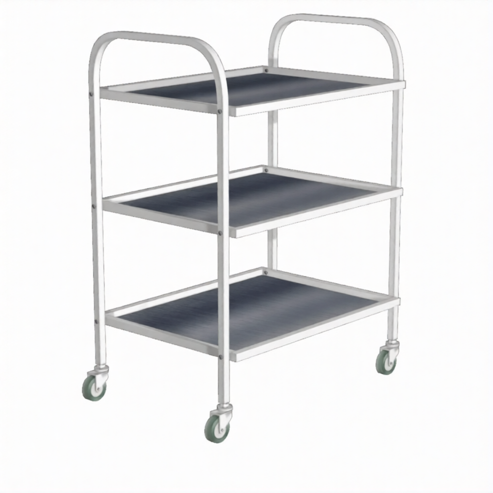 Стол инструментальный (колеса резина) СИ-3н (каркас белый)