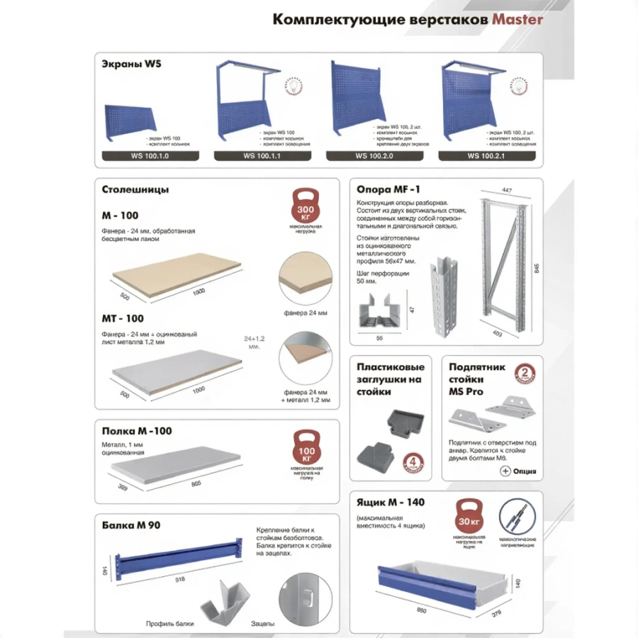 Верстак MASTER M100.MF1.MF1.003