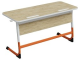 Стол 2-местный школьный 3-5 г/р "Нова" с наклоном столешницы 0-15° (дуб "Бардолино", м/к белый/оранжевый)