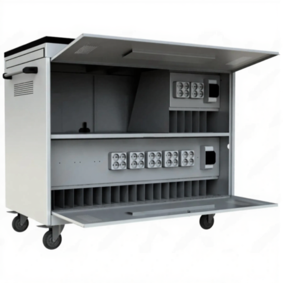 Тележка для хранения и зарядки 26 ноутбуков (17,3 дюймов) с электросхемой