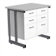 Стол-тумба СЛ-211/2.3 «Премиум» (корпус металл белый, столешница постформинг серый, каркас серый)