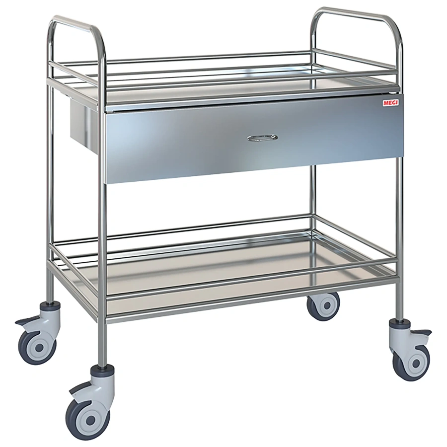 Столик манипуляционный из нержавеющей стали 4Hospitals МСК-5549-01