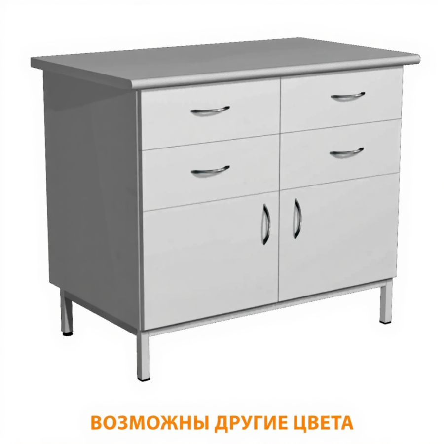 Стол-тумба СЛ-111/2.2 «Стандарт» (корпус ЛДСП серый, столешница постформинг серый, каркас серый)