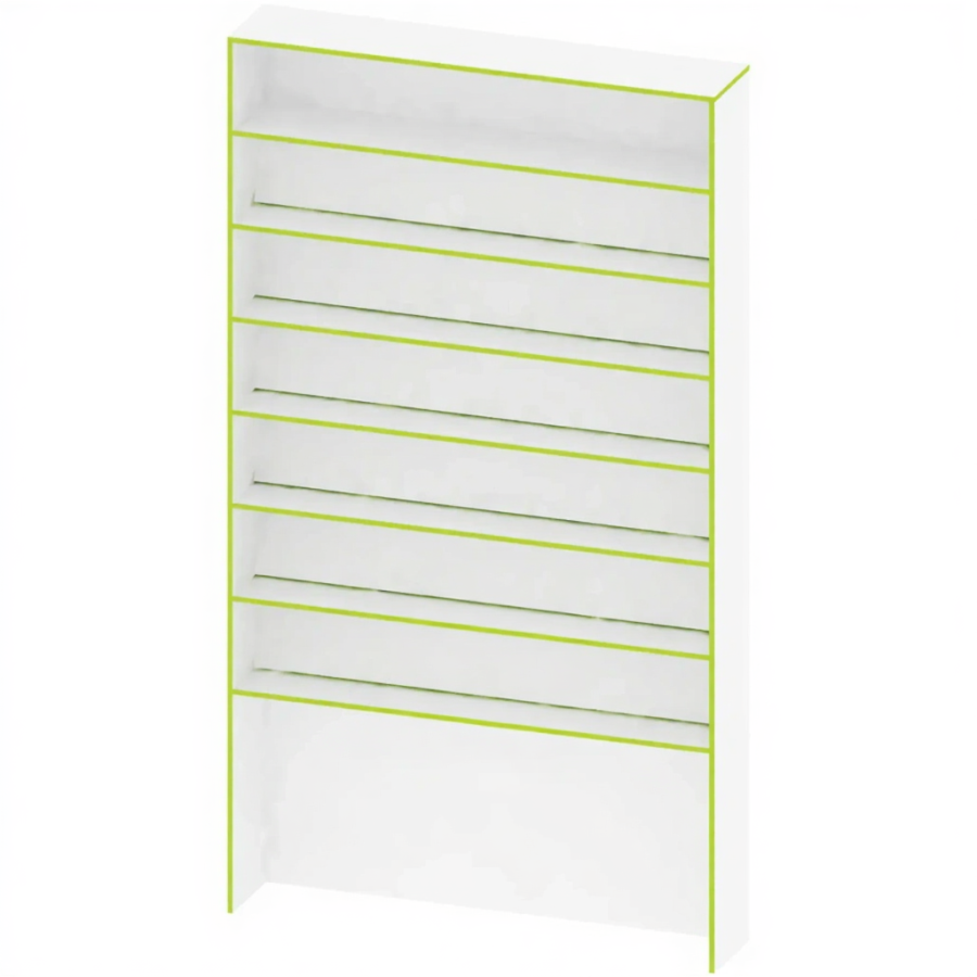 Стеллаж для книг с отделом для пуфа СТ-АД-146-9