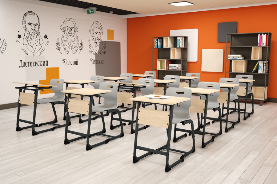 Cтол ученический береза/антрацит SHT-T-TN16/5-7