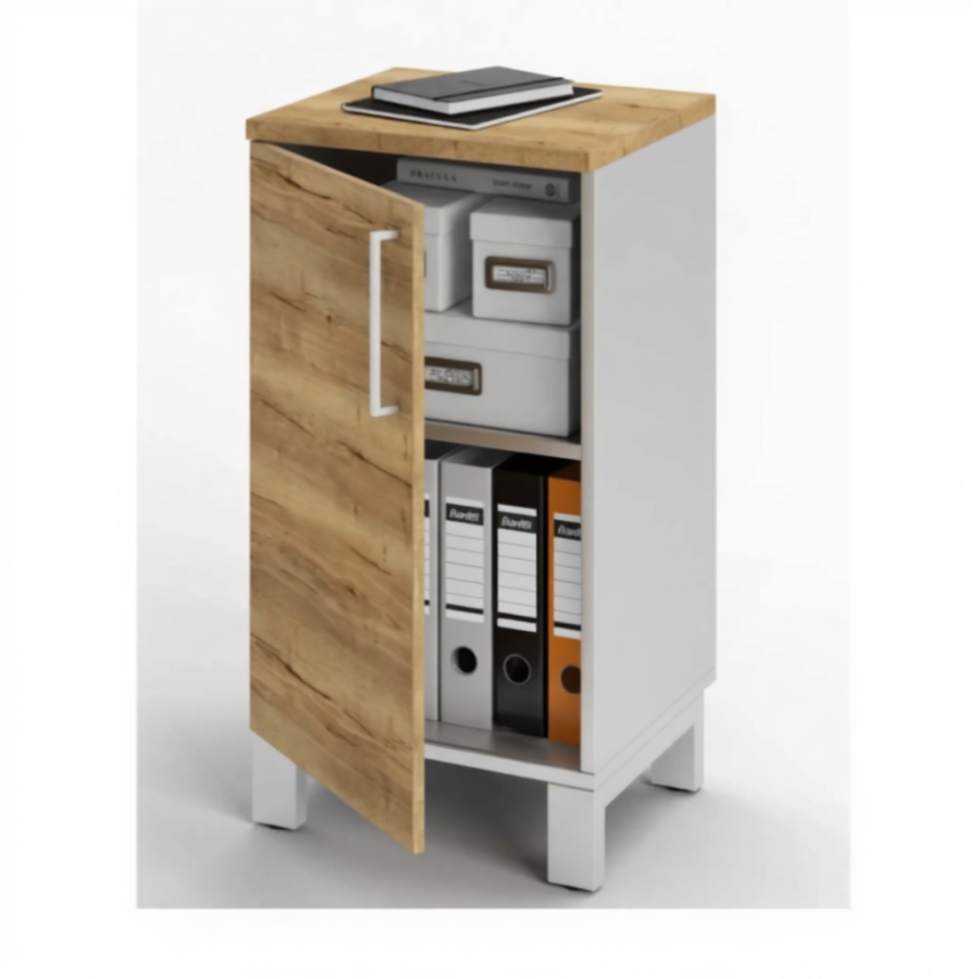 Шкаф для документов П-21 без замка (ЛДСП дуб вотан, каркас серый)
