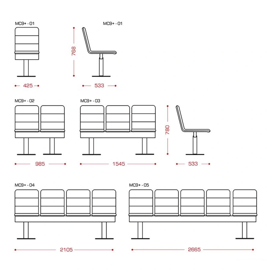 Многоместная секция Футур + (модель МС 9+)